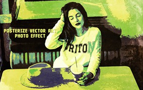 海报矢量艺术照片效果模板 Posterize Vector Art Photo Effect