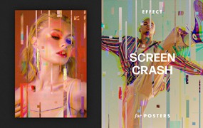 屏幕故障效果海报模板 Screen Crash Effect for Posters