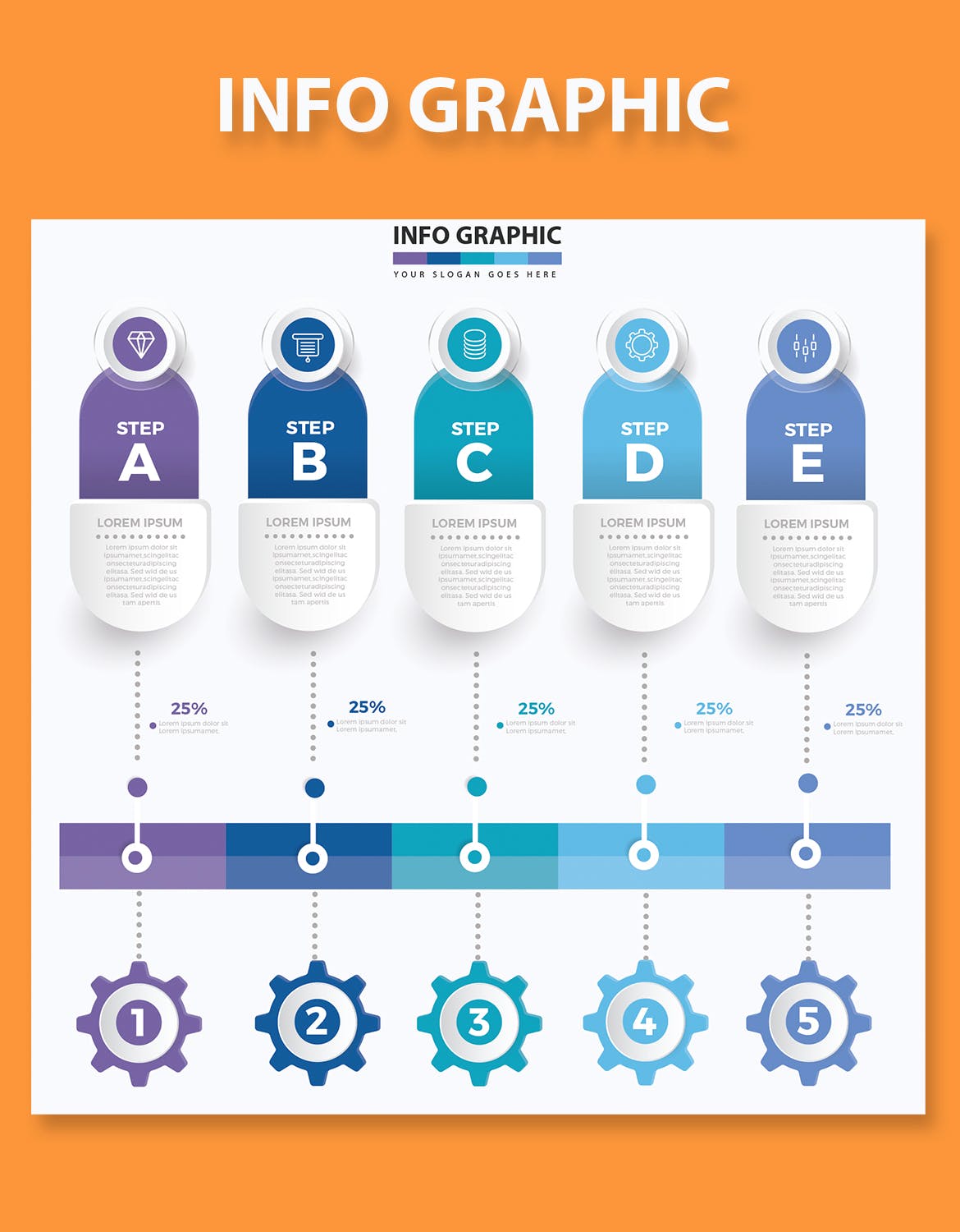 流程步骤信息图表元素设计素材 Infographic Design APP UI 第2张