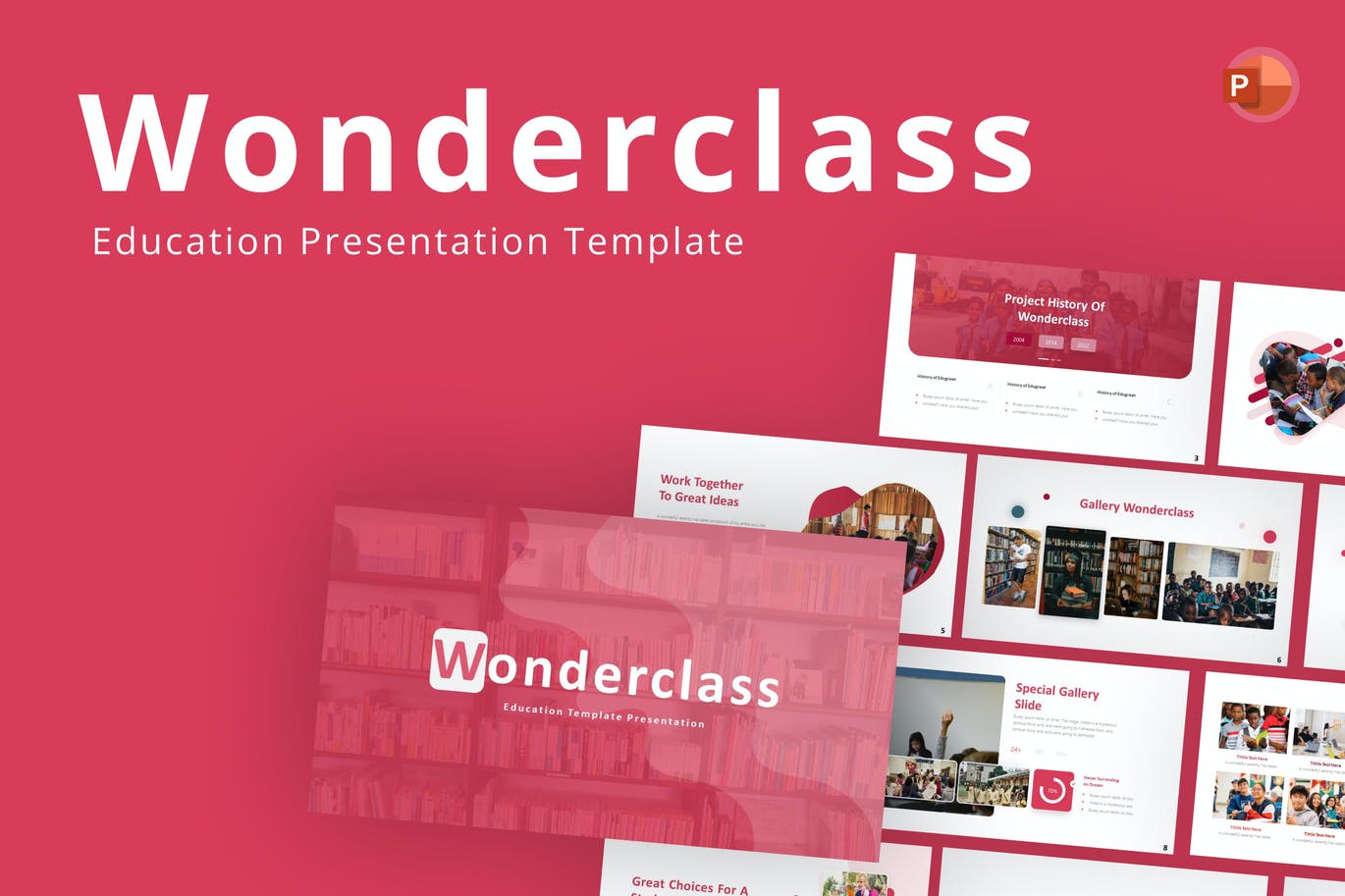 课堂教育幻灯片演示PPT模板 Wonderclass Education PowerPoint Template 幻灯图表 第1张