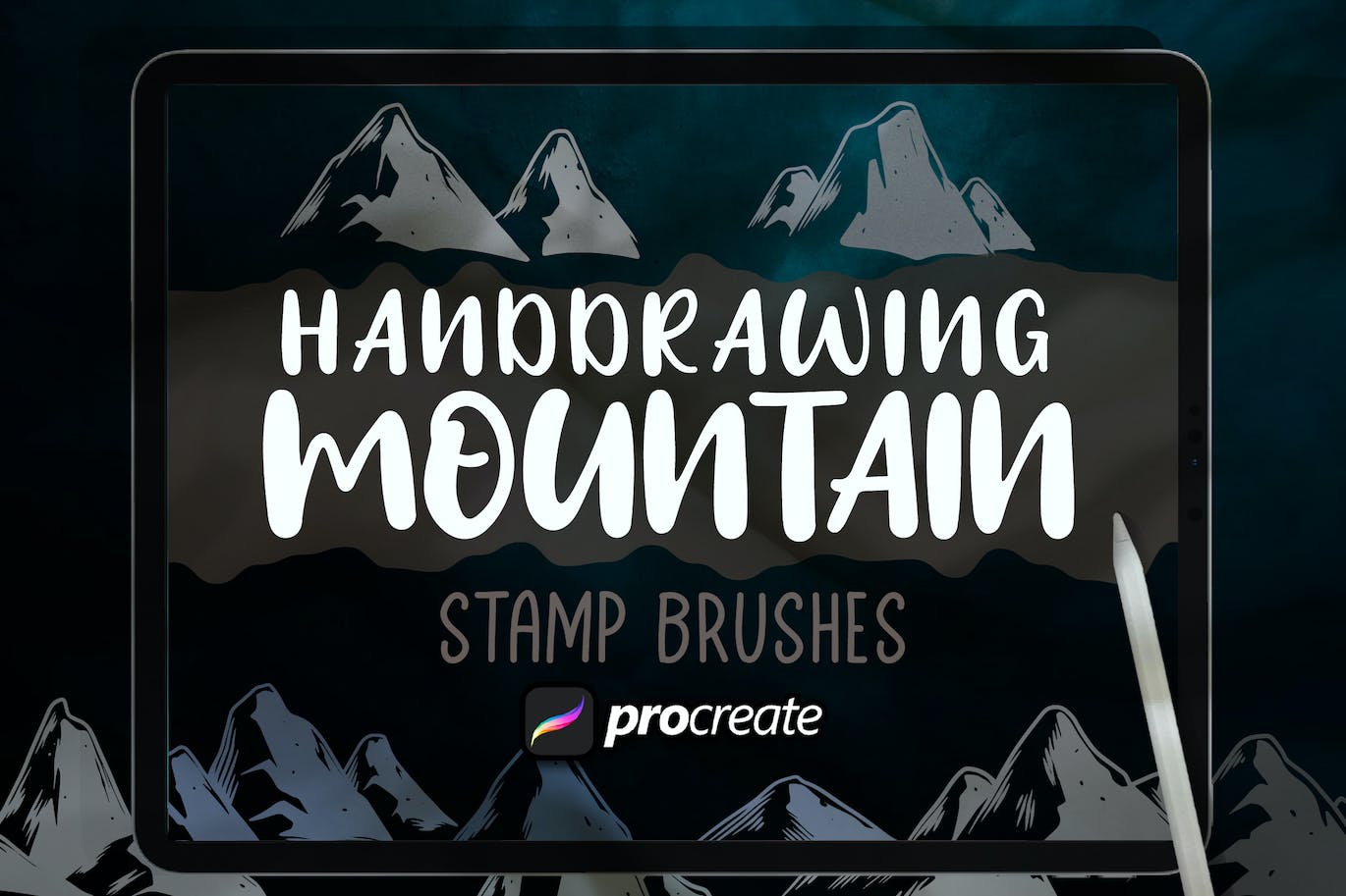 冒险山峰Procreate印章绘画笔刷素材 Adventure Mountain Stamp Brush Procreate 笔刷资源 第2张