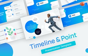 时间线PPT设计模板 Timeline & Point PowerPoint Template