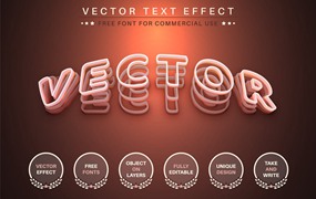 分层矢量文字效果字体样式 Vector Layers – Editable Text Effect, Font Style