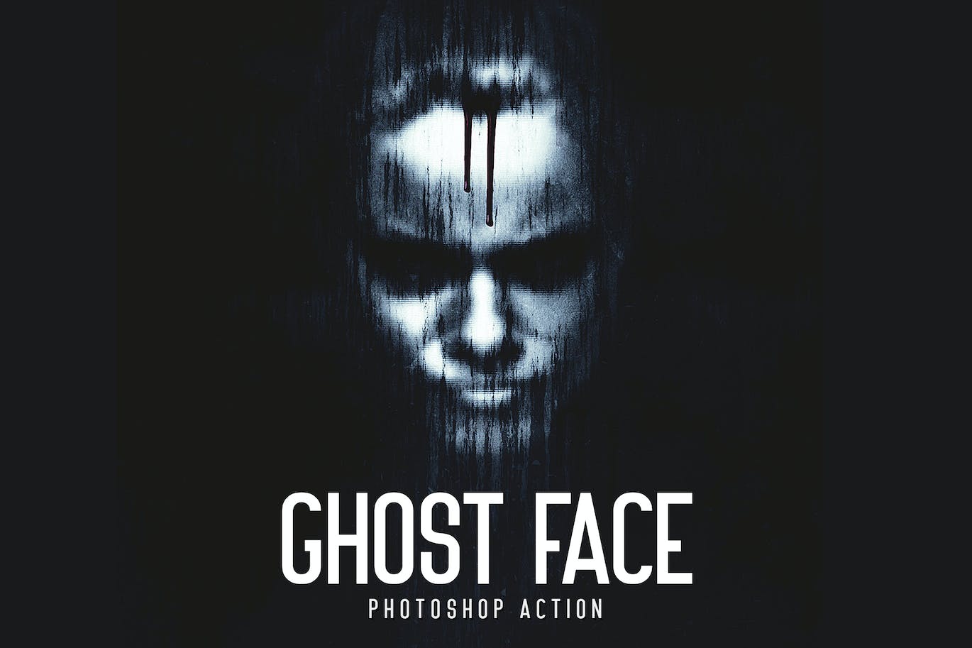 恐怖鬼脸照片处理效果PS动作模板 Ghost Face – Photoshop Action 插件预设 第1张