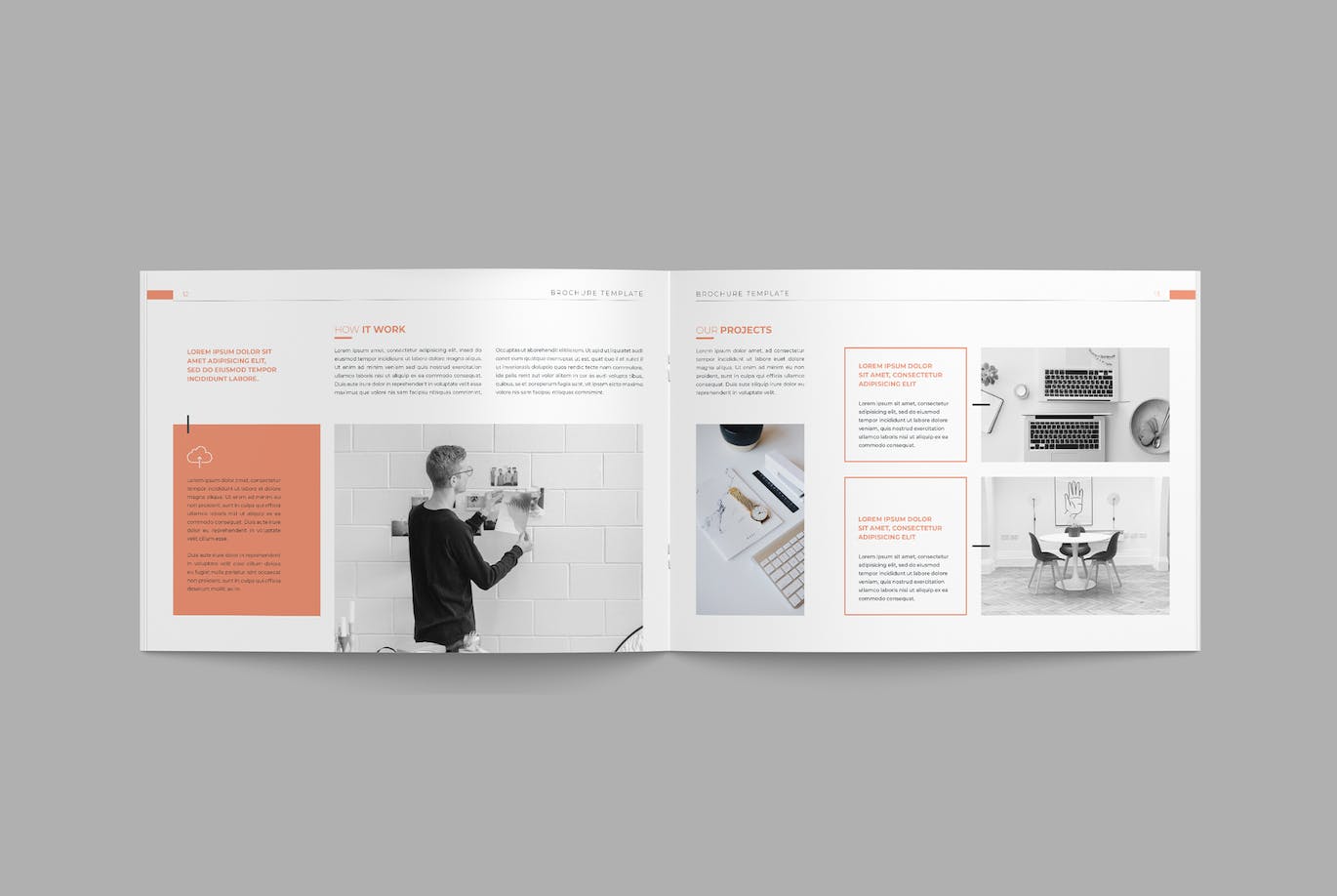 公司简介横版杂志版式设计模板 Company Profile Landscape Brochure 幻灯图表 第4张