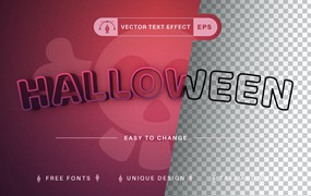 万圣节矢量文字效果字体样式 Halloween – Editable Text Effect, Font Style