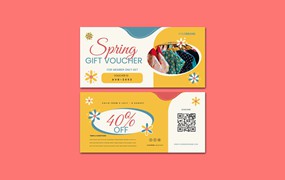春季礼品券设计模板 Spring Gift Voucher
