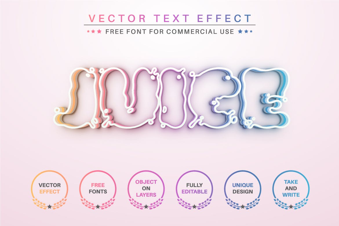 神奇彩虹矢量文字效果字体样式 Magic Rainbow – Editable Text Effect, Font Style 插件预设 第4张
