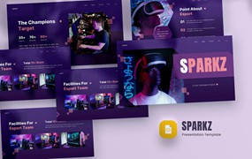 电子竞技和游戏Google幻灯片模板下载 Sparkz – Esport & Gaming Google Slides Template