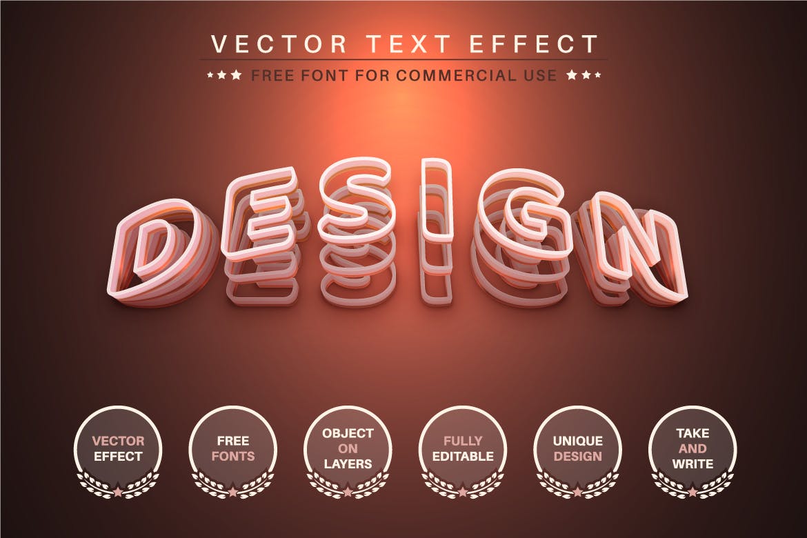 分层矢量文字效果字体样式 Vector Layers – Editable Text Effect, Font Style 插件预设 第4张