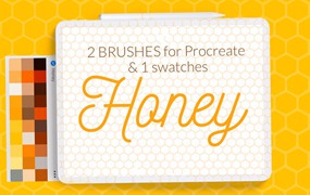 蜂窝状图案Procreate笔刷 Honeycomb Pattern Brushes Procreate