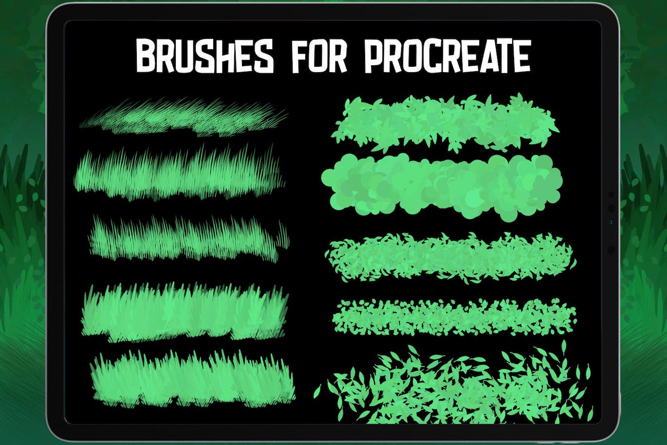 绿植背景Procreate绘画笔刷素材 Dans Nature Background Brush Prtocreate 笔刷资源 第2张