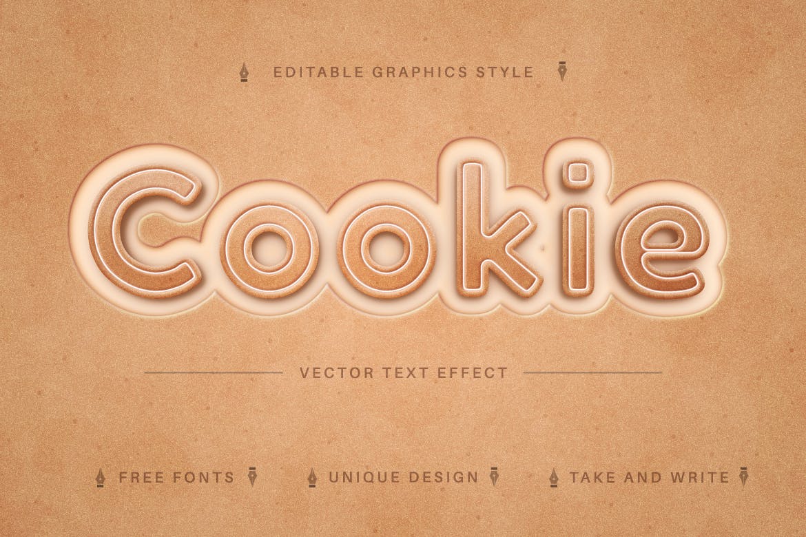 曲奇饼干矢量文字效果字体样式 Biscuit – Edit Text Effect, Editable Font Style 插件预设 第5张
