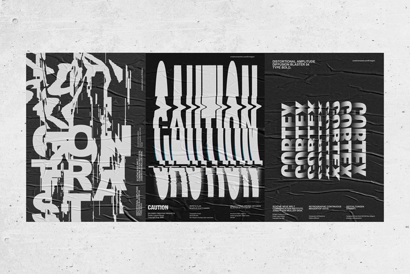 20个潮流抽象视觉海报标题特效字体设计智能贴图样机模板 Typographic Poster Layouts No.01 样机素材 第10张
