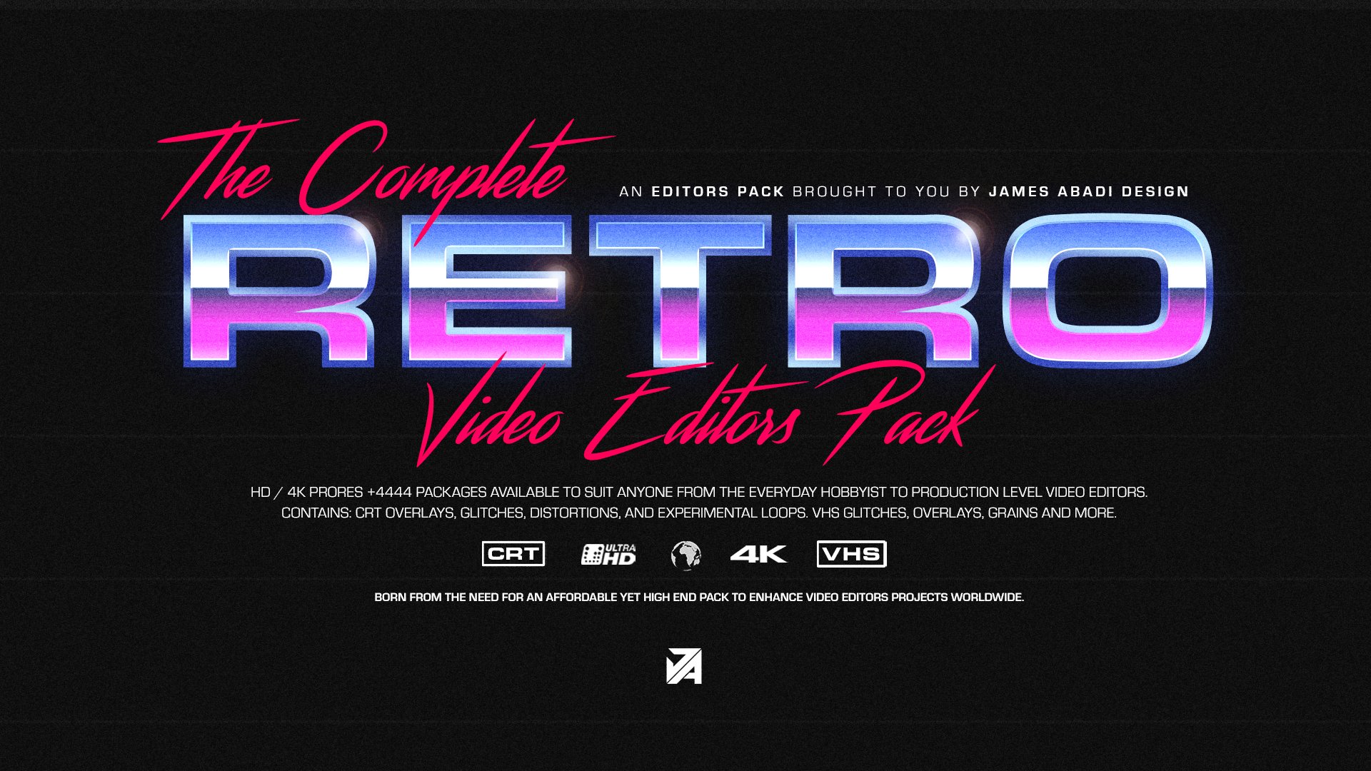 150多种潮流复古赛博朋克VHS迭加故障视觉CRT效果动画过渡资产4K视频素材 Jamesabadi The Complete Retro Video Editors Pack 影视音频 第3张
