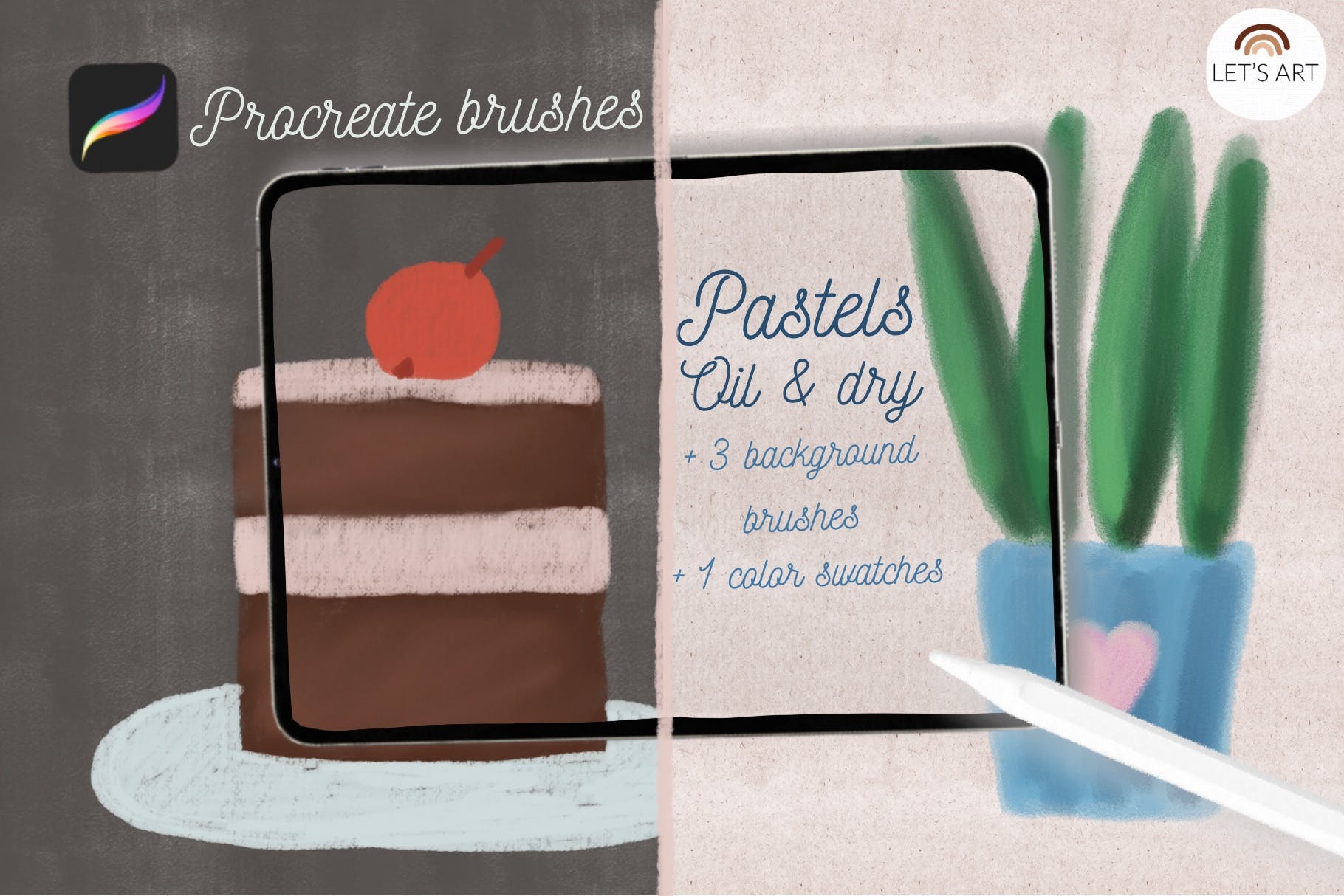适用于iPad Procreate的蜡笔纹理笔刷 Pastels brushes for Procreate iPad 笔刷资源 第2张