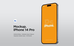 iPhone 14 Pro手机侧视图展示样机 Phone 14 Side View Mockup 01