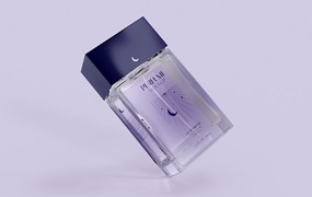 透明玻璃香水瓶设计样机图 Perfume Bottle Mockup