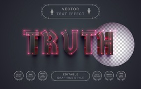 红色线点矢量文字效果字体样式 Velvet – Editable Text Effect, Font Style