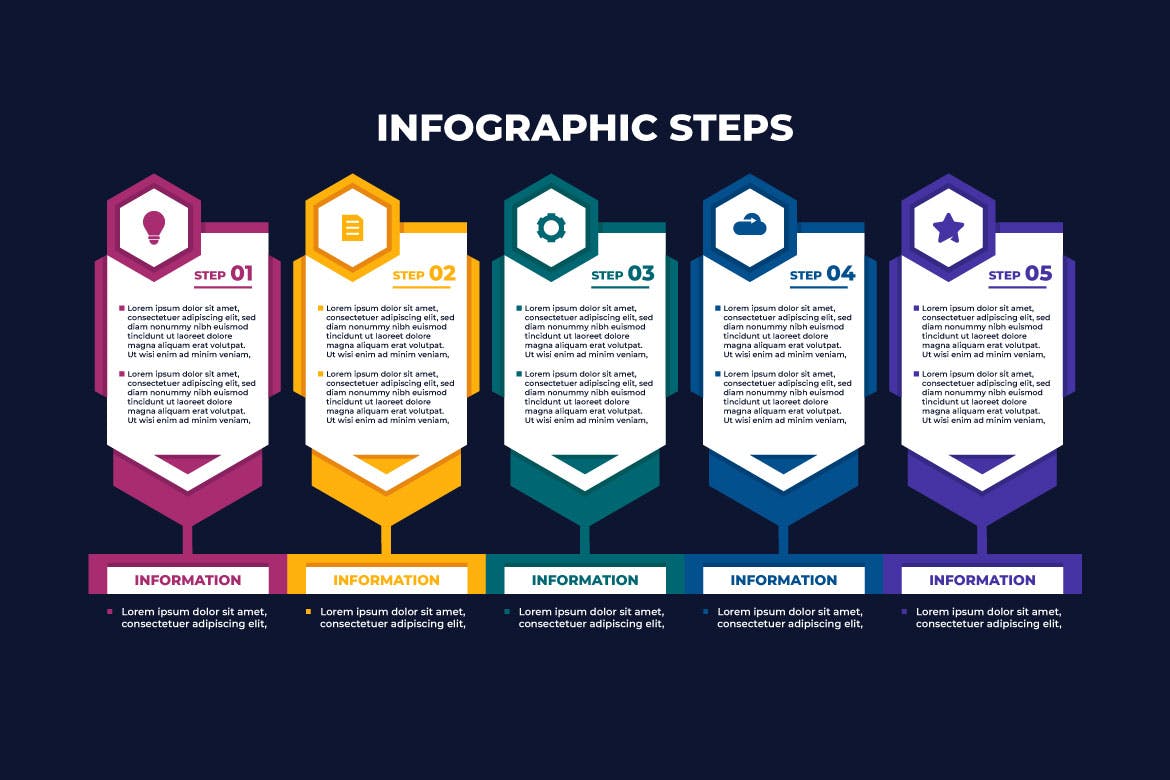 六角形商业信息图表模板 Hexagonal Business Infographic Template APP UI 第1张