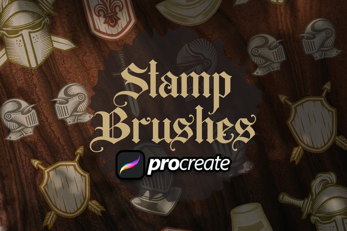 骑士纹章Procreate印章绘画笔刷素材 Knight Heraldic Brush Stamp Procreate 笔刷资源 第1张