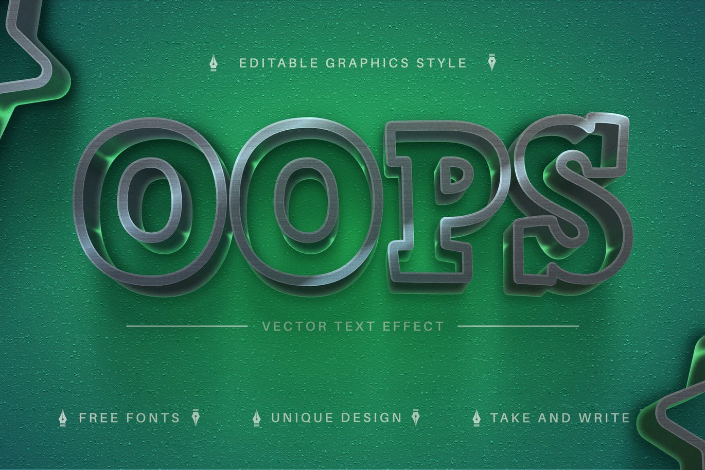 时尚绿色矢量文字效果字体样式 Stylish Green – Editable Text Effect, Font Style 插件预设 第1张
