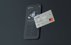 手机&张信用卡在线支付概念样机 Online Payment Mockup