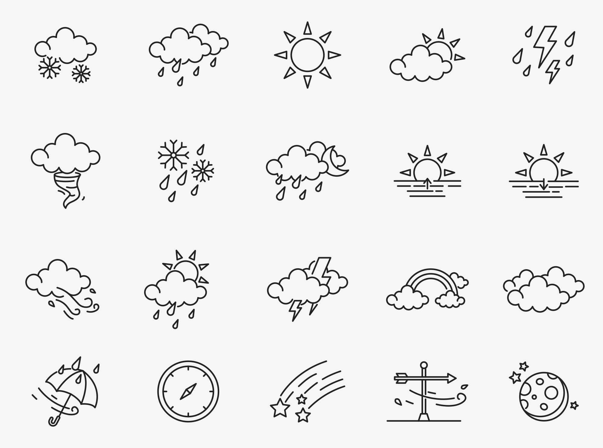 80个天气矢量图标 80 Weather Vector Icons 图标素材 第1张