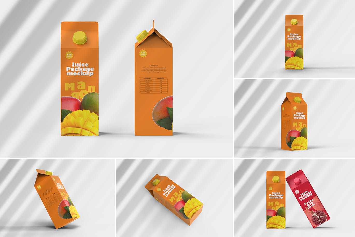 拧盖果汁盒包装设计样机 Juice Box Mockup 样机素材 第1张