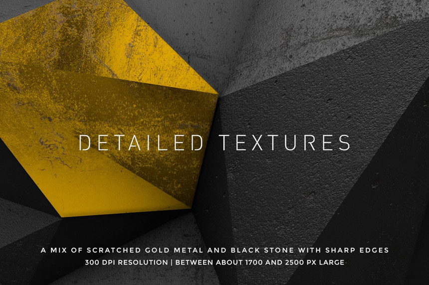 PNG素材-44款黑色和金色抽象几何多边形图形元素PNG素材 图片素材 第5张