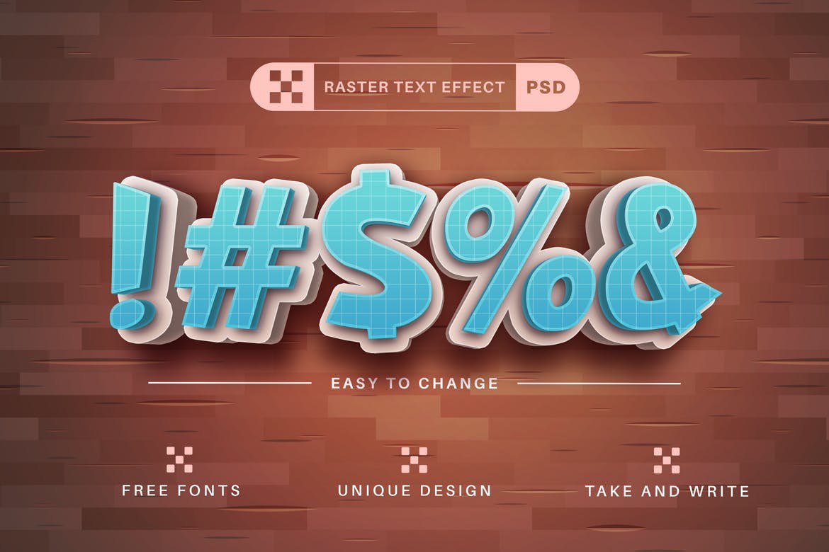 可爱3D学校文字效果字体样式 Cute School – Editable Text Effect, Font Style 插件预设 第4张