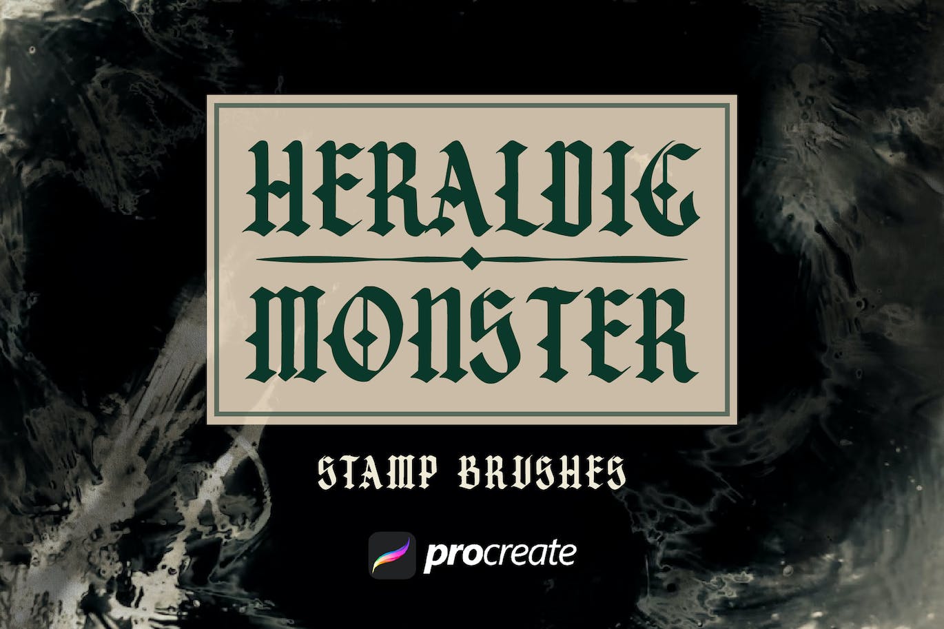 怪物动物Procreate印章绘画笔刷素材 Heraldic Monster Stamp Brush Procreate 笔刷资源 第1张