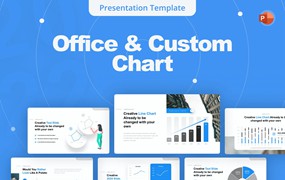 办公自定义图表演示PPT模板 Office & Custom Chart PowerPoint Template
