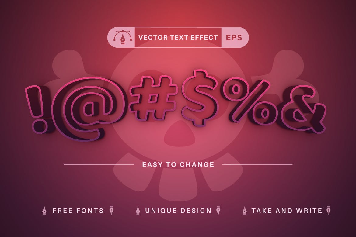 万圣节矢量文字效果字体样式 Halloween – Editable Text Effect, Font Style 插件预设 第5张