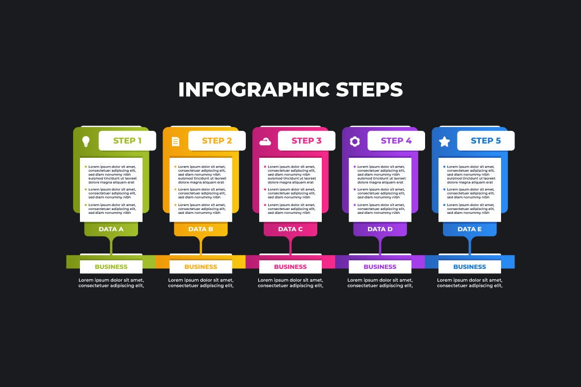 丰富多彩平面信息图表设计模板 Colorful Flat Infographic Table Business Design 幻灯图表 第1张