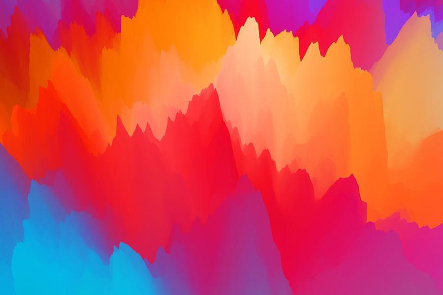 背景素材-彩虹色云彩山体渐变叠加剪影背景JPG素材 图片素材 第4张