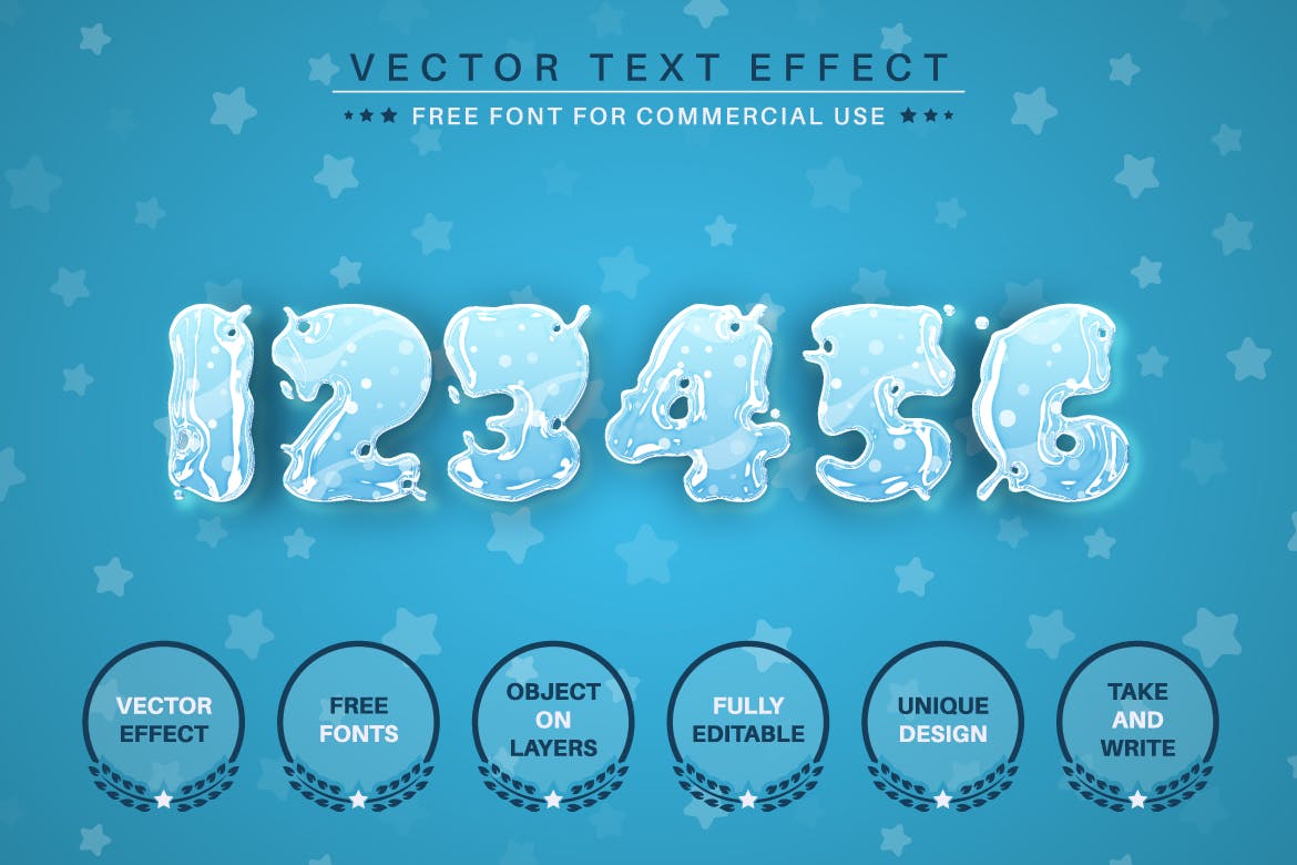 飞溅水珠矢量文字效果字体样式 Water Splash – Editable Text Effect, Font Style 插件预设 第4张