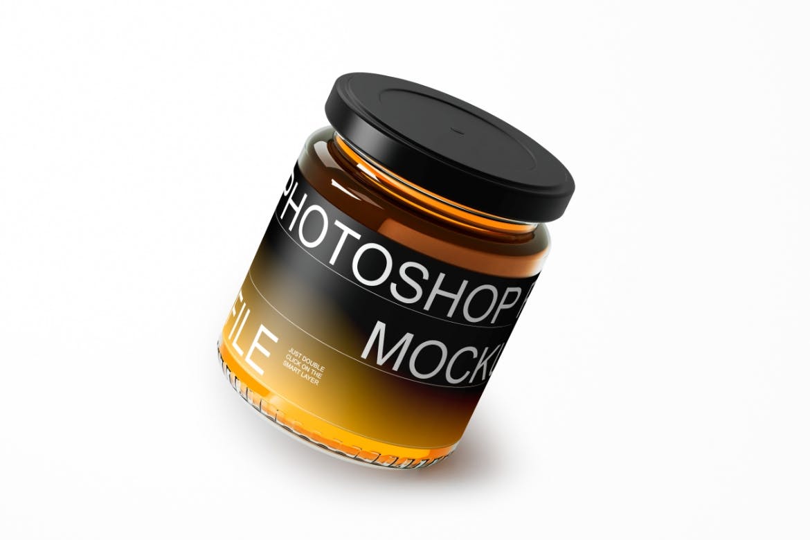 蜂蜜玻璃罐包装设计样机集 Honey Jar Mockup Set 样机素材 第2张