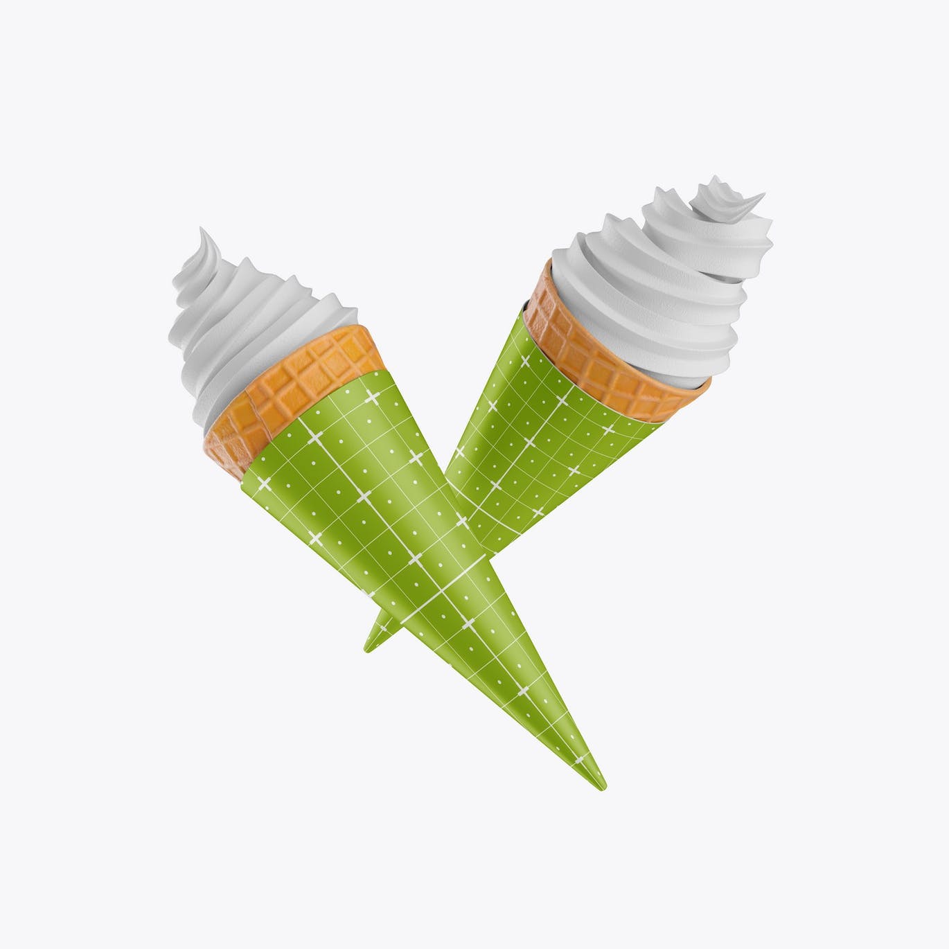 锥形冰淇淋包装设计样机 Soft Ice Cream Cone Mockup 样机素材 第2张