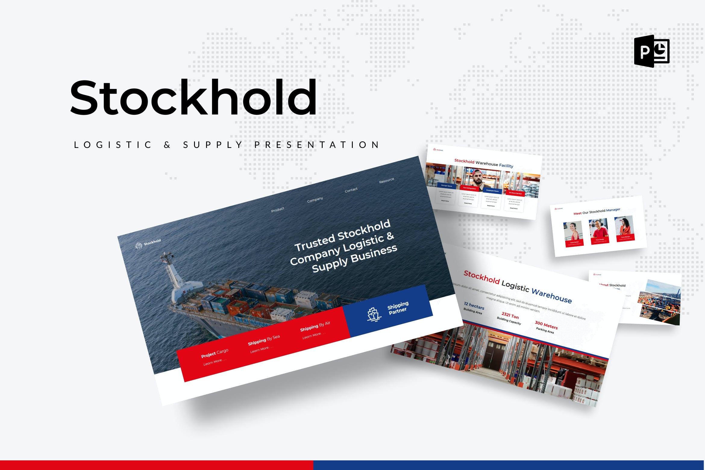 物流和供应Powerpoint幻灯片模板 Stockhold – Logistic & Supply PowerPoint 幻灯图表 第1张