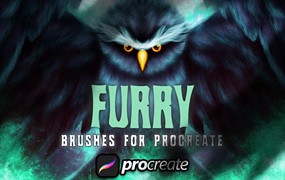 动物毛皮Procreate绘画笔刷素材 Dans Furry Brush For Procreate