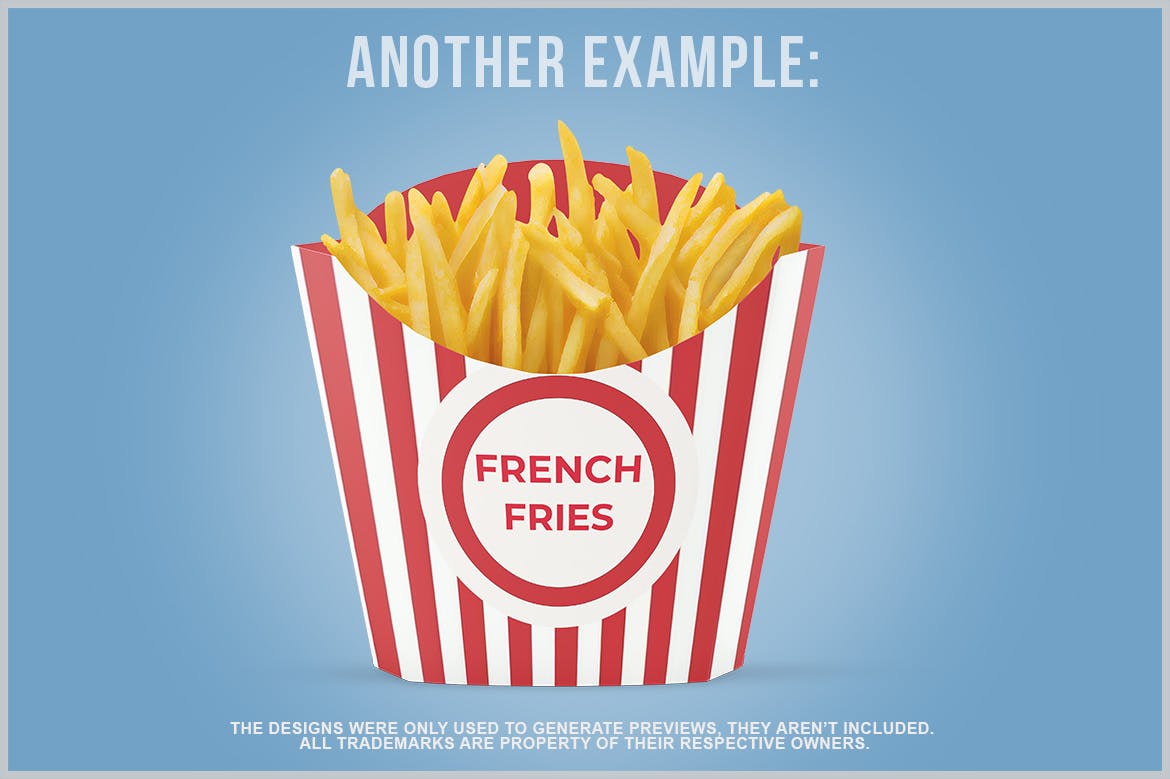 炸薯条纸盒包装设计样机 French Fries Packaging Mockup 样机素材 第4张