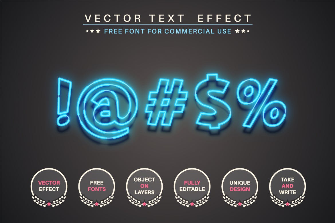 霓虹灯矢量文字效果字体样式 Night Party – Editable Text Effect, Font Style 样机素材 第5张