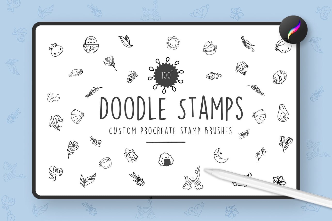 Procreate涂鸦印章笔刷套件 PROODLE Procreate Doodle Stamps 笔刷资源 第1张