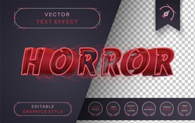 红色恐怖矢量文字效果字体样式 Horror Stroke – Editable Text Effect, Font Style