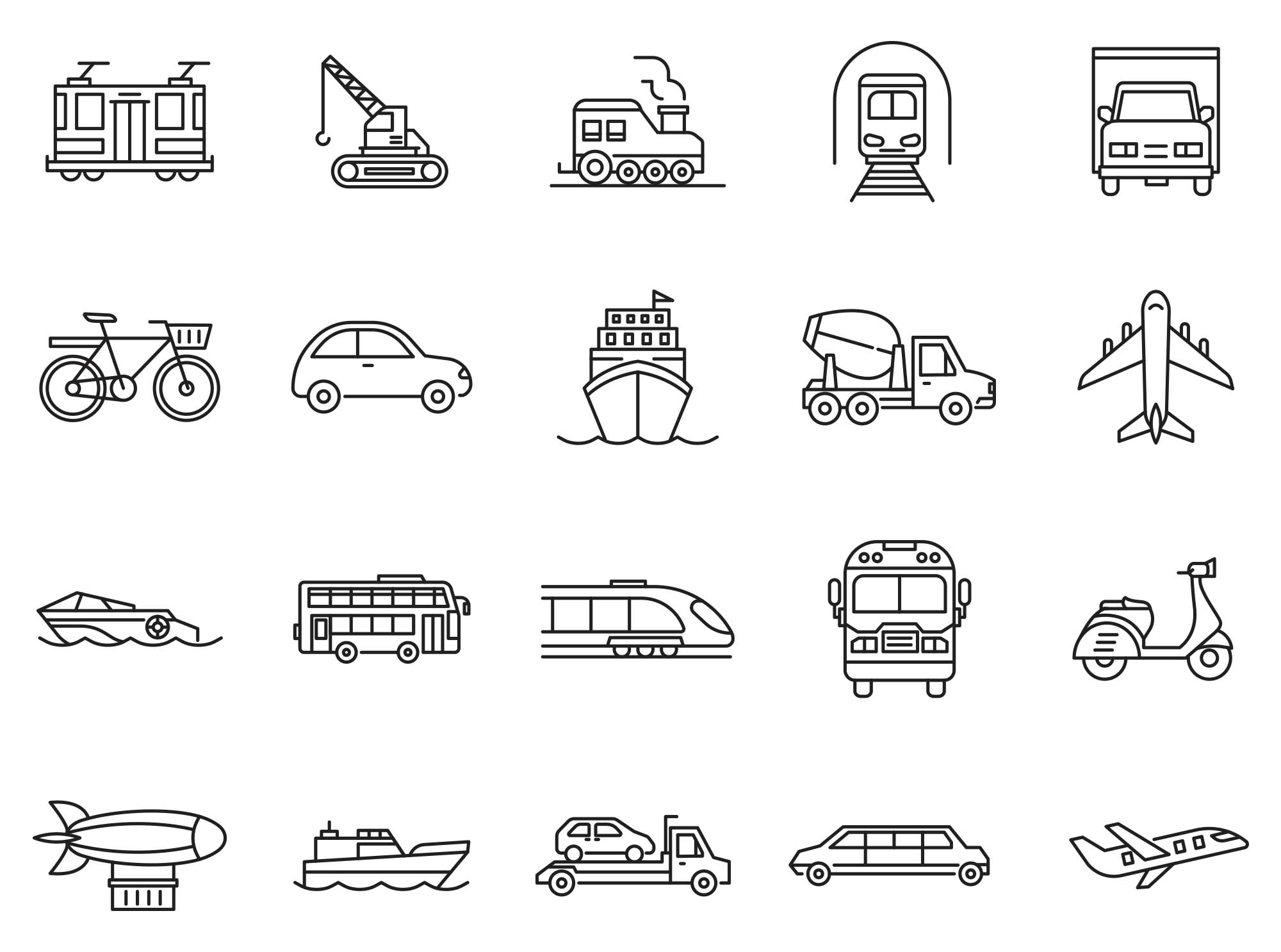 80个交通工具图标 80 Transportation Icons 图标素材 第2张