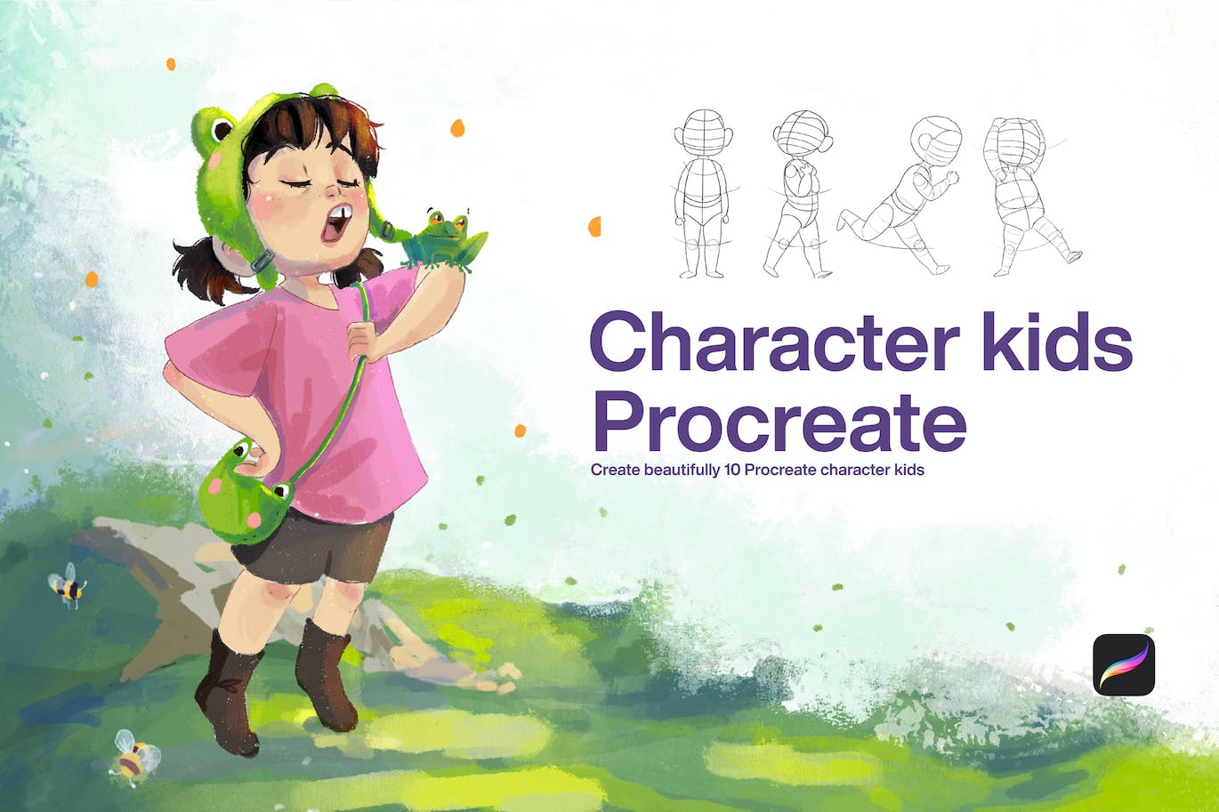10个人物儿童Procreate笔刷 10 Character Kids Stamps Procreate 笔刷资源 第1张