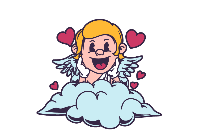 丘比特复古卡通插画集 Cupid Retro Cartoon Illustration Set 图片素材 第2张
