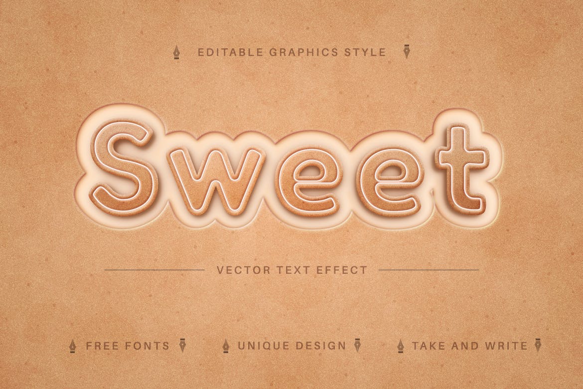 曲奇饼干矢量文字效果字体样式 Biscuit – Edit Text Effect, Editable Font Style 插件预设 第2张