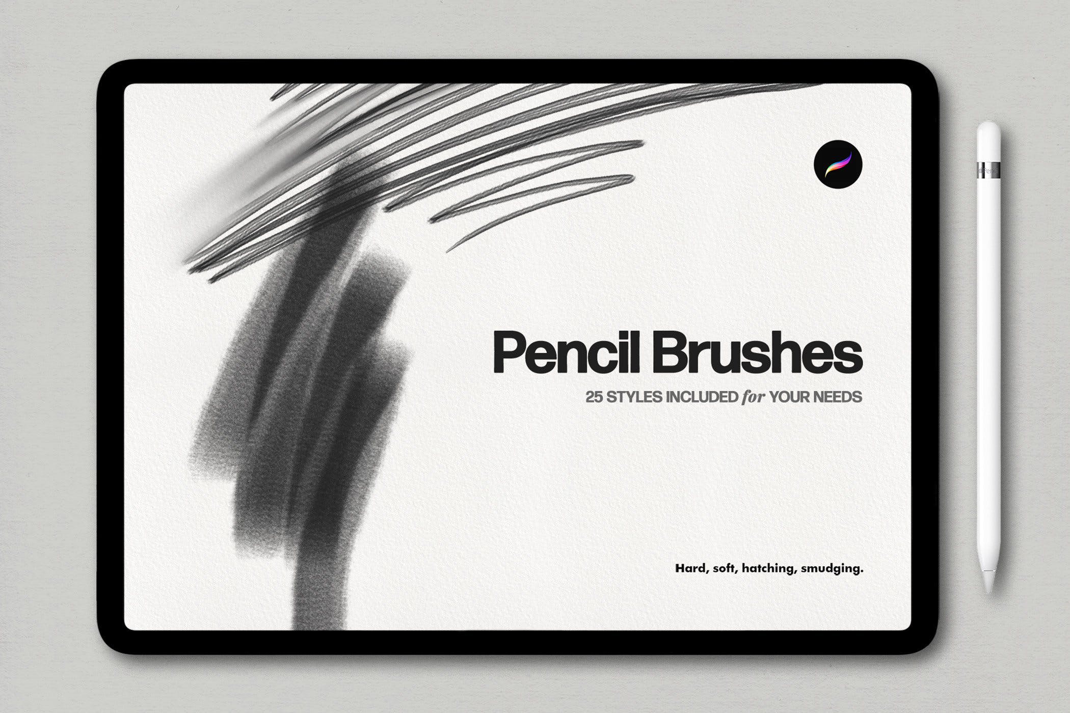 铅笔素描Procreate笔刷 Basic Pencil Procreate Brushes 笔刷资源 第1张
